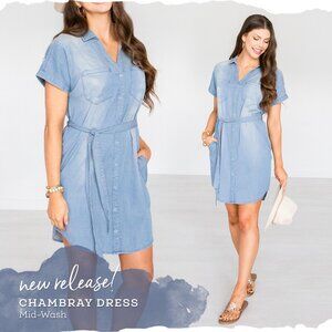 Grace & Lace Denim Button Up Dress